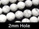Faceted Round, Howlite Magnesite Gemstone Beads