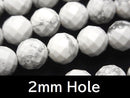 Faceted Round, Howlite Magnesite Gemstone Beads