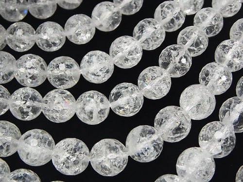 Cracked Crystal  128Faceted Round 10mm half or 1strand beads (aprx.15inch/38cm)