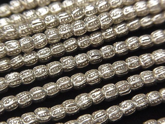 Karen Silver Decorative Rondelle 3x3x3mm 1/8 or 1-strand beads (approx. 23 inches/58 cm)