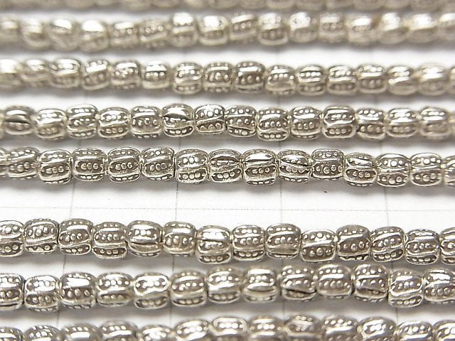 Karen Silver Rondelle Ornament, 3x3x3mm, 1/8" or 1-strand beads (approx. 23 inches/58 cm)