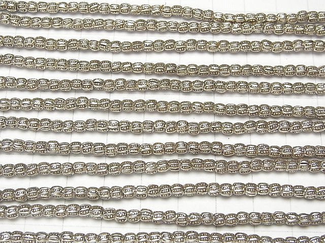 Karen Silver Rondelle Ornament, 3x3x3mm, 1/8" or 1-strand beads (approx. 23 inches/58 cm)
