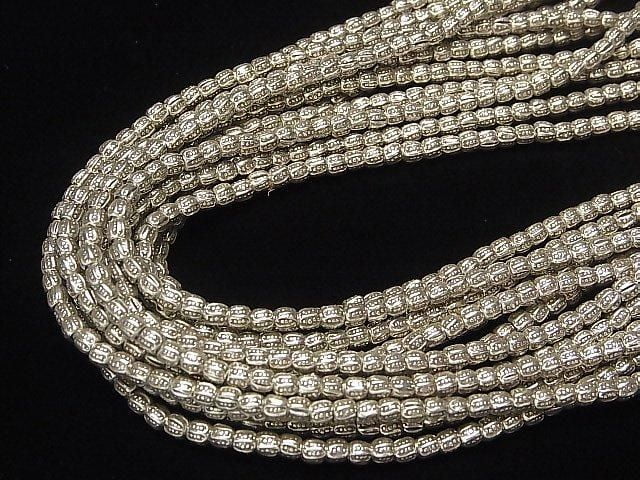 Karen Silver Decorative Rondelle 3x3x3mm 1/8 or 1-strand beads (approx. 23 inches/58 cm)