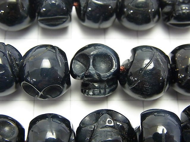 Blue Tiger's Eye AAA-AAA- Skull [10mm] [12mm] [14mm] half or 1strand