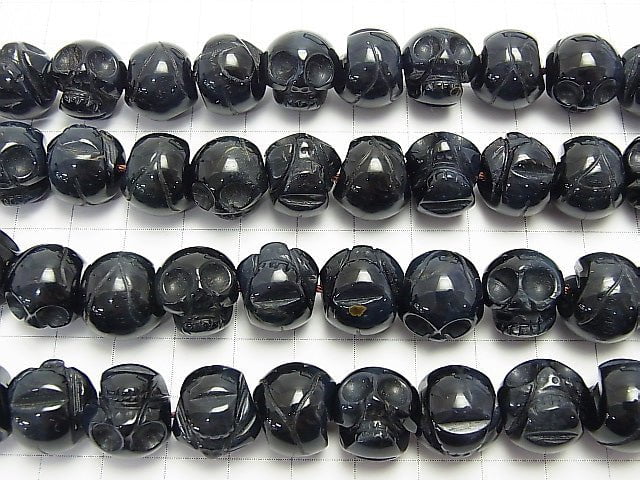 Blue Tiger's Eye AAA-AAA- Skull [10mm] [12mm] [14mm] half or 1strand