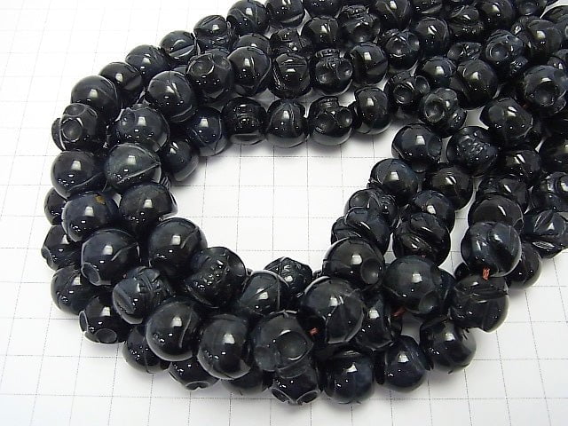 Blue Tiger's Eye AAA-AAA- Skull [10mm] [12mm] [14mm] half or 1strand