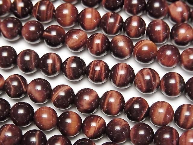 [Video] Red Tiger's Eye AAA Round 6mm 1strand beads (aprx.15inch/38cm)