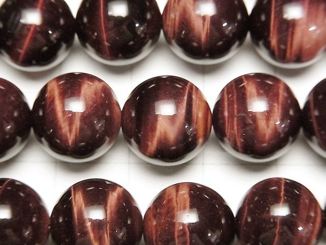 [Video] Top Quality Red Tiger's Eye AAA Round 12mm 1/4 or 1strand beads (aprx.15inch / 36cm)