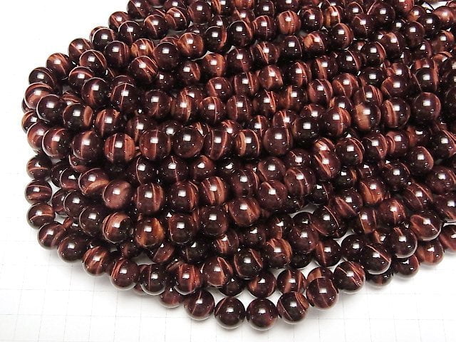 [Video] Top Quality Red Tiger's Eye AAA Round 12mm 1/4 or 1strand beads (aprx.15inch / 36cm)