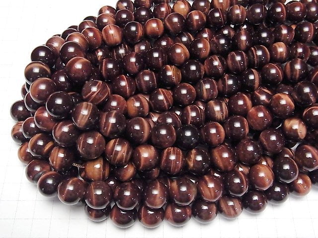 [Video] Red Tiger's Eye AAA Round 14mm 1/4 or 1strand beads (aprx.15inch/36cm)