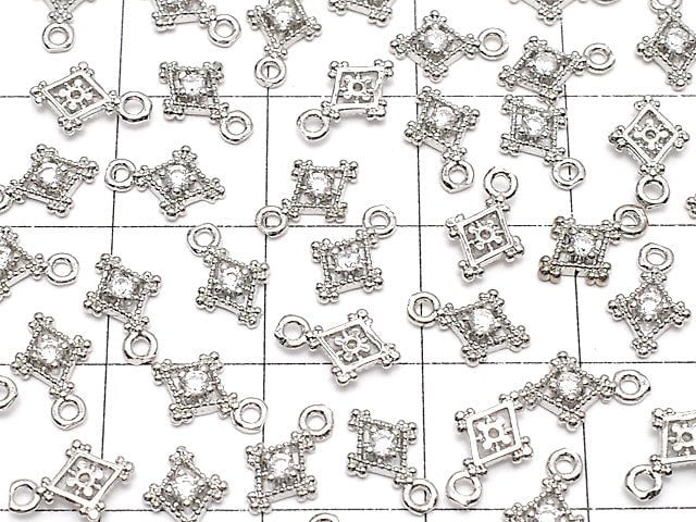 Metal Parts Diamond Charm Silver Color (with CZ) 3pcs $2.99!