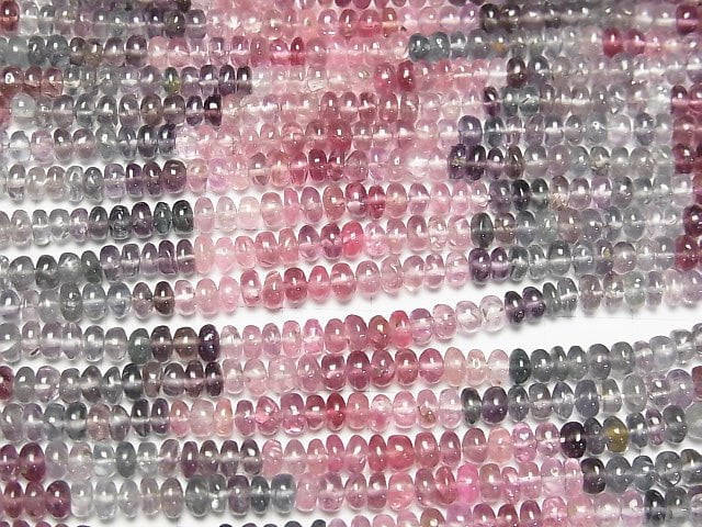 [Video]High Quality Multicolor Spinel AAA- Roundel half or 1strand beads (aprx.14inch/34cm)