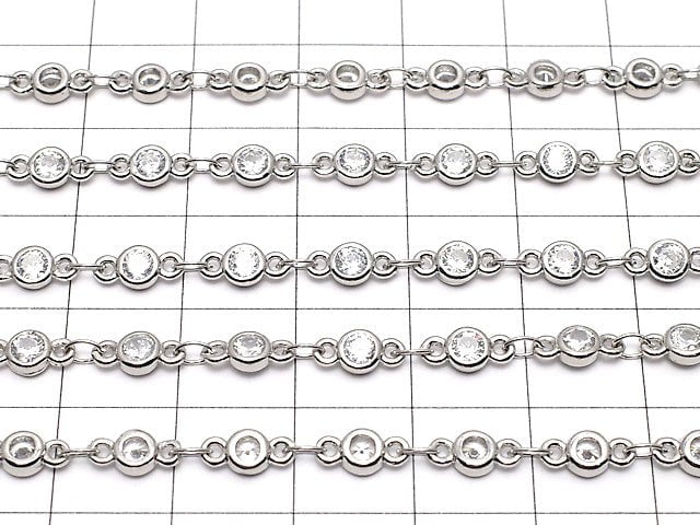 Chain silver color with metal Parts CZBrilliant Cut 20 cm $1.19!