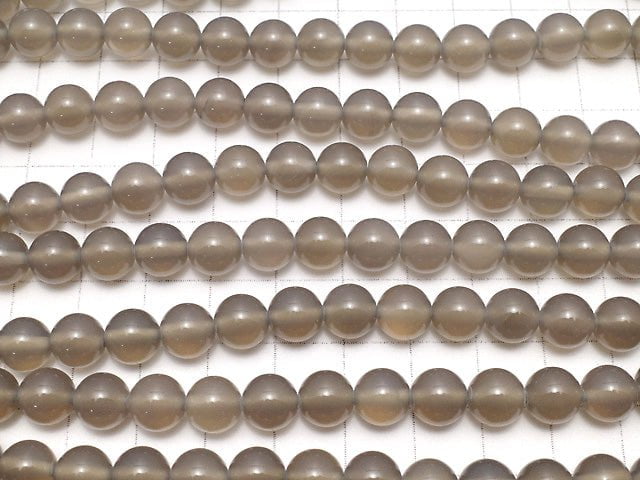 Gray Onyx AAA Round 8mm 1strand beads (aprx.15inch / 37cm)