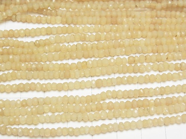 Yellow Opal AA+ Faceted Button Roundel 1strand beads (aprx.13inch / 32cm)