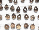Smoky Quartz  Drop  Faceted Briolette 16x12x12mm 1/4 or 1strand beads (aprx.15inch/36cm)