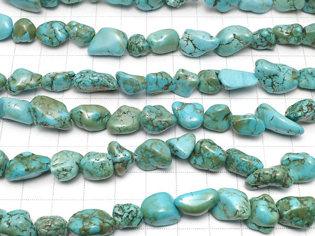 [Video]Magnesite Turquoise Nugget 1strand beads (aprx.14inch/34cm)