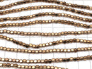 Hematite Small Size Cube 3x3mm x 3mm Bronze Coating 1strand beads (aprx.15inch / 38cm)