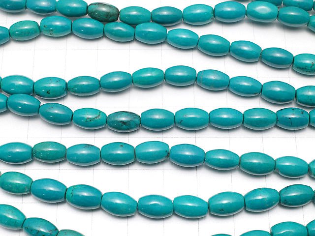 [Video]Magnesite Turquoise Rice 10x6x6mm 1strand beads (aprx.15inch/36cm)