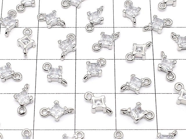 Metal Parts Diamond Both Side Charm Silver Color (with CZ) 3pcs $3.79!