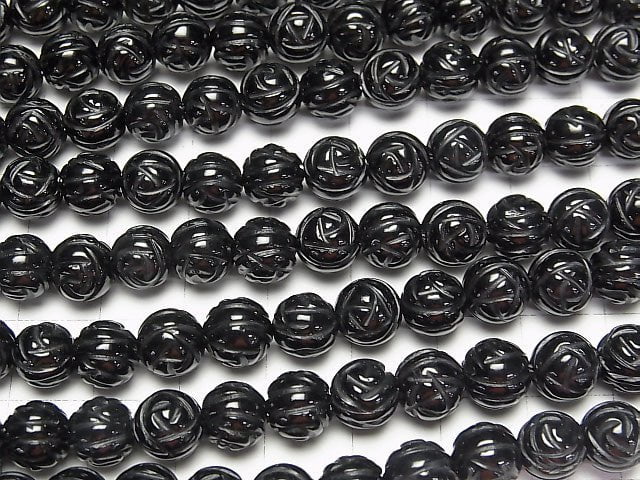 Onyx AAA Round Rose Cut 8mm half or 1strand beads (aprx.14inch/35cm)