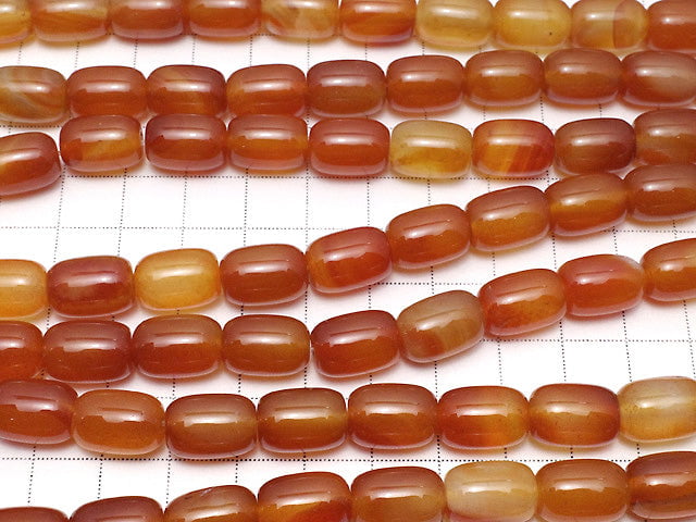 [Video] Mixed Carnelian Rice (Tube) 13.5x10x10mm 1strand beads (aprx.15inch/36cm)