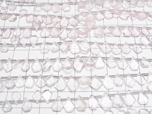 [Video] High Quality Rose Quartz AAA- Rough Slice Faceted 1strand beads (aprx.7inch / 17cm)