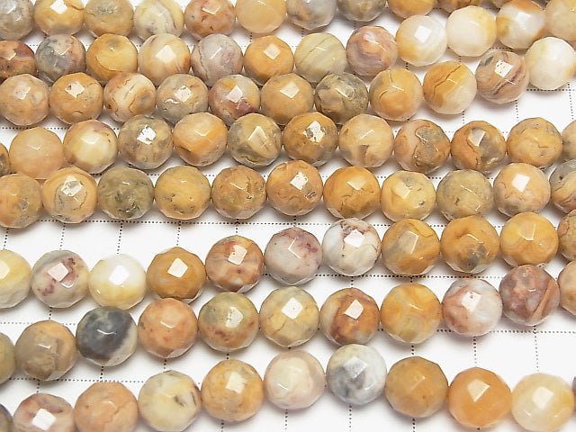 [Video] Crazy lace agate 64 Faceted Round 10 mm half or 1 strand beads (aprx.15 inch / 38 cm)