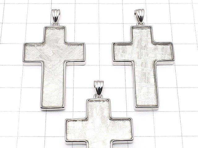 Meteorite (Muonionalusta) Cross Pendant 38 x 26 mm 1 pc