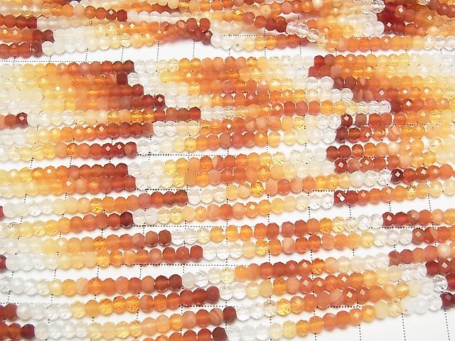 [Video] High Quality! Mexican Opal AAA Faceted Button Rondelle half or 1strand beads (aprx.12inch / 30cm)
