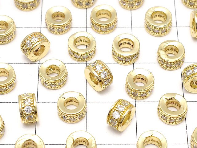 Metal Parts Roundel 6 x 6 x 3 mm Gold Color (with CZ) 3pcs $4.79!