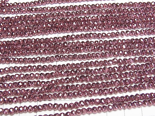 [Video] 1strand $12.99! Pyrite AAA Metallic Bordeaux Color Coating Faceted Button Rondelle 1strand beads (aprx.13inch / 32cm)