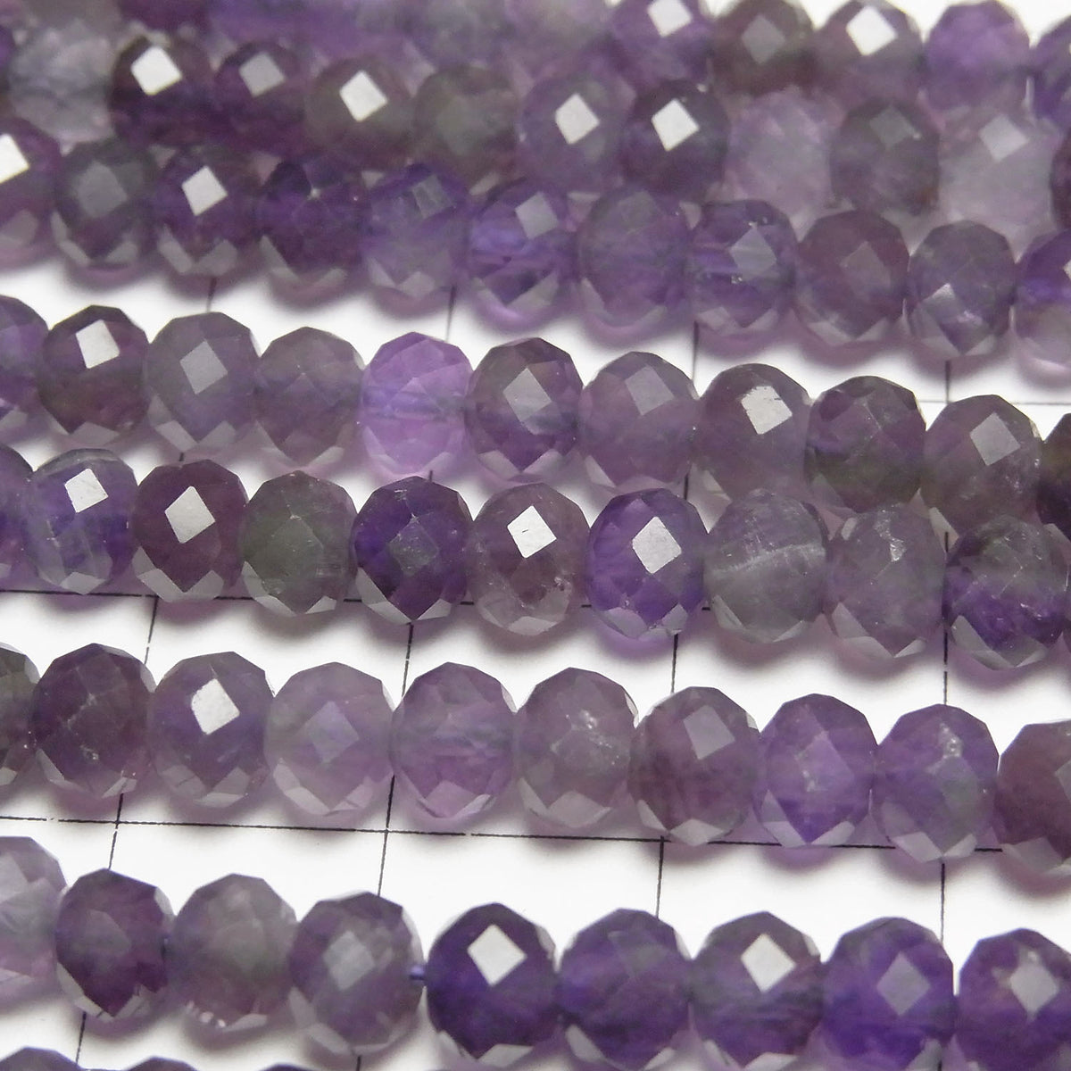 Haute qualité ! Améthyste facettée bouton rondelle 6x6x4mm 1 fil de perles (environ 15 pouces/37cm)