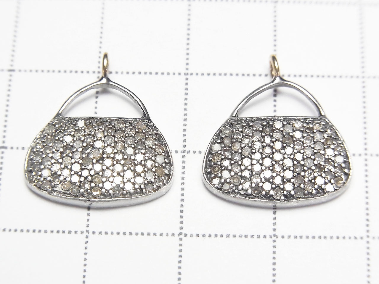 Diamond Handbag (Bag) Motif Charm 14x16x2 Silver925 1pc $79.99!