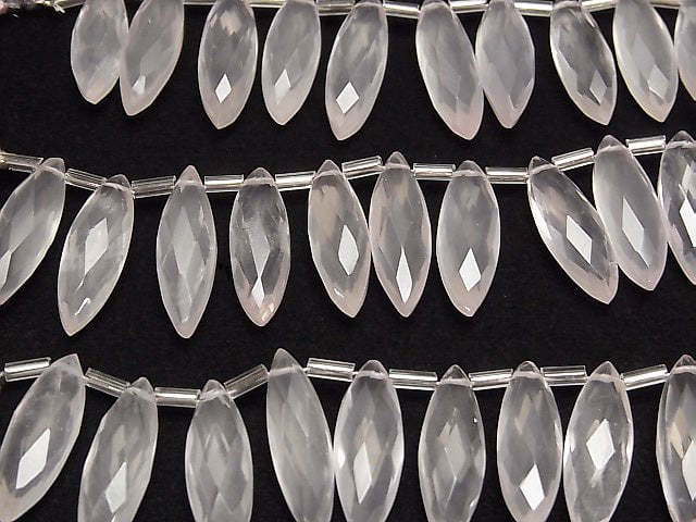[Video] High Quality Rose Quartz AA++ Faceted Marquise 1strand (12pcs)
