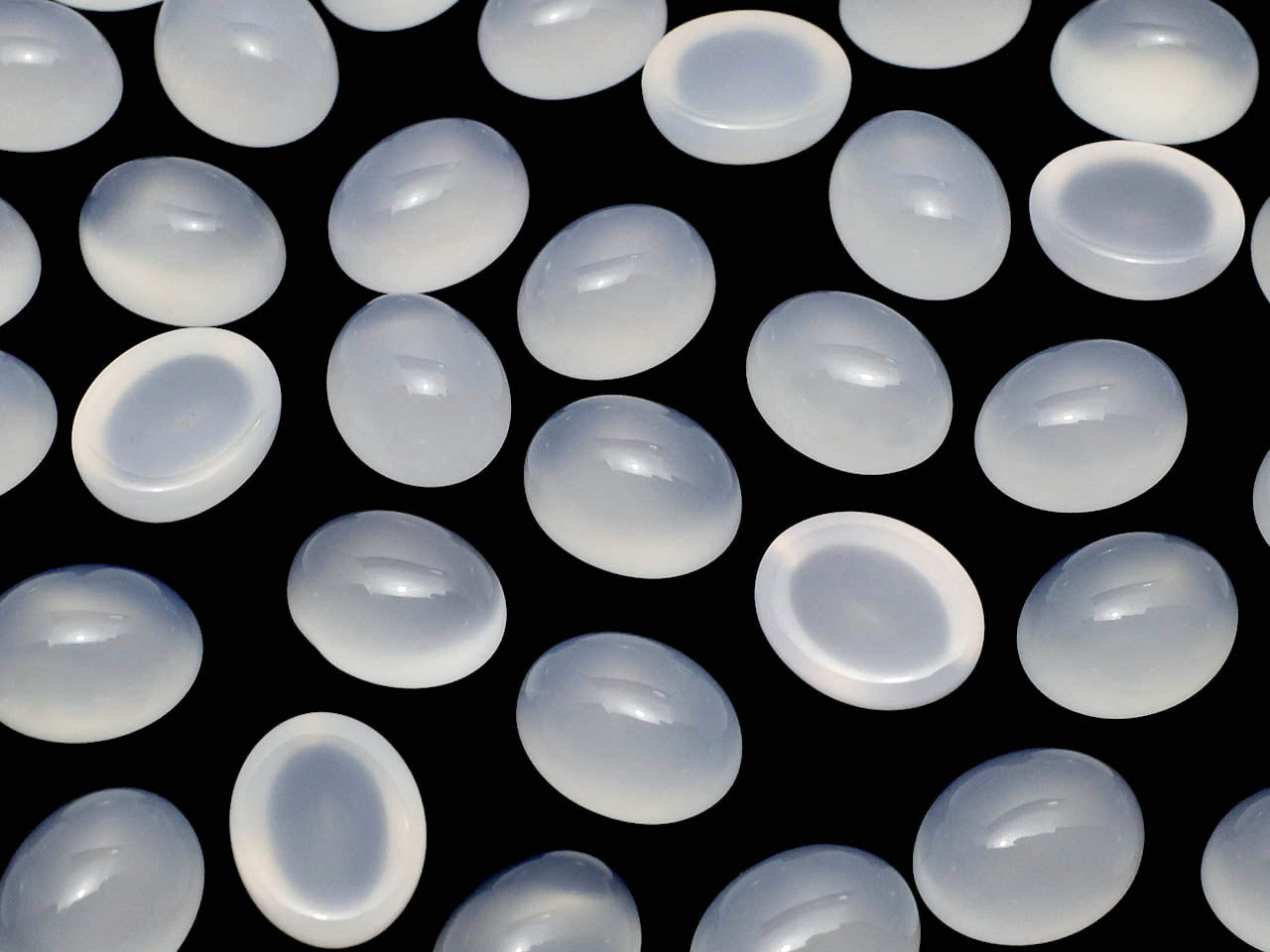 White Chalcedony AAA Oval Cabochon 10x8mm 5pcs