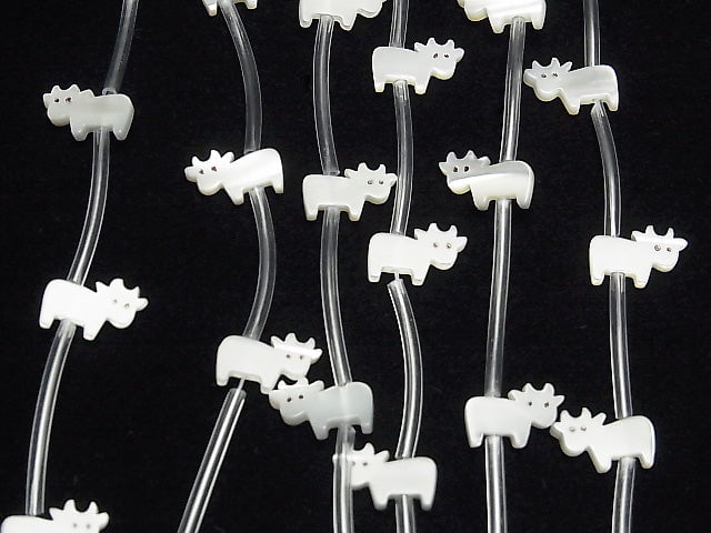 High Quality Mother of Pearl MOP AAA Cow Shape White 1strand (Approx 14pcs)