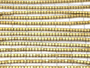 [Video] Hematite Cube 2 x 2 mm x 2 mm gold coating 1 strand beads (aprx.15 inch / 38 cm)