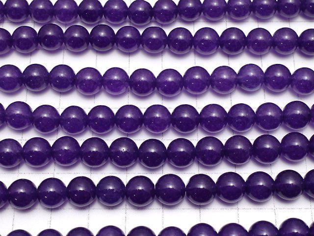 Dark purple color Jade Round 8mm 1strand beads (aprx.15inch/36cm)