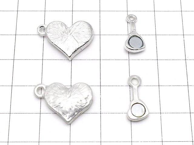 Metal parts Magnet type Clasp heart 17x15mm 3pcs