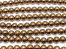 Hematite Round 8mm Bronze color coating 1strand beads (aprx.15inch / 38cm)