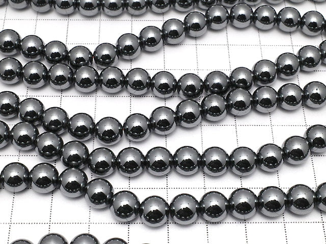 Hematite  Round 8mm 1strand beads (aprx.15inch/38cm)