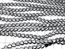 Hematite Vertical Hole Heart 6x6x3mm 1strand beads (aprx.15inch/38cm)
