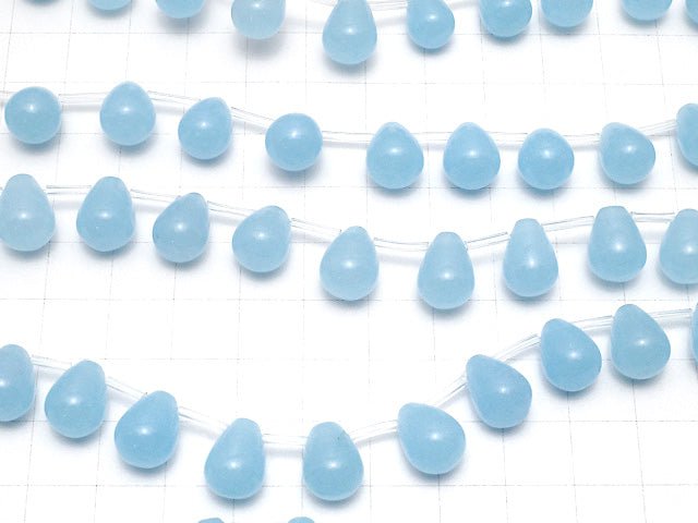 Light Blue Jade Drop 12x9x9mm half or 1strand beads (aprx.15inch/38cm)