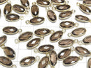 [Video] High Quality Smoky Quartz AAA Bezel Setting Faceted Oval 13x7mm 18KGP 2pcs