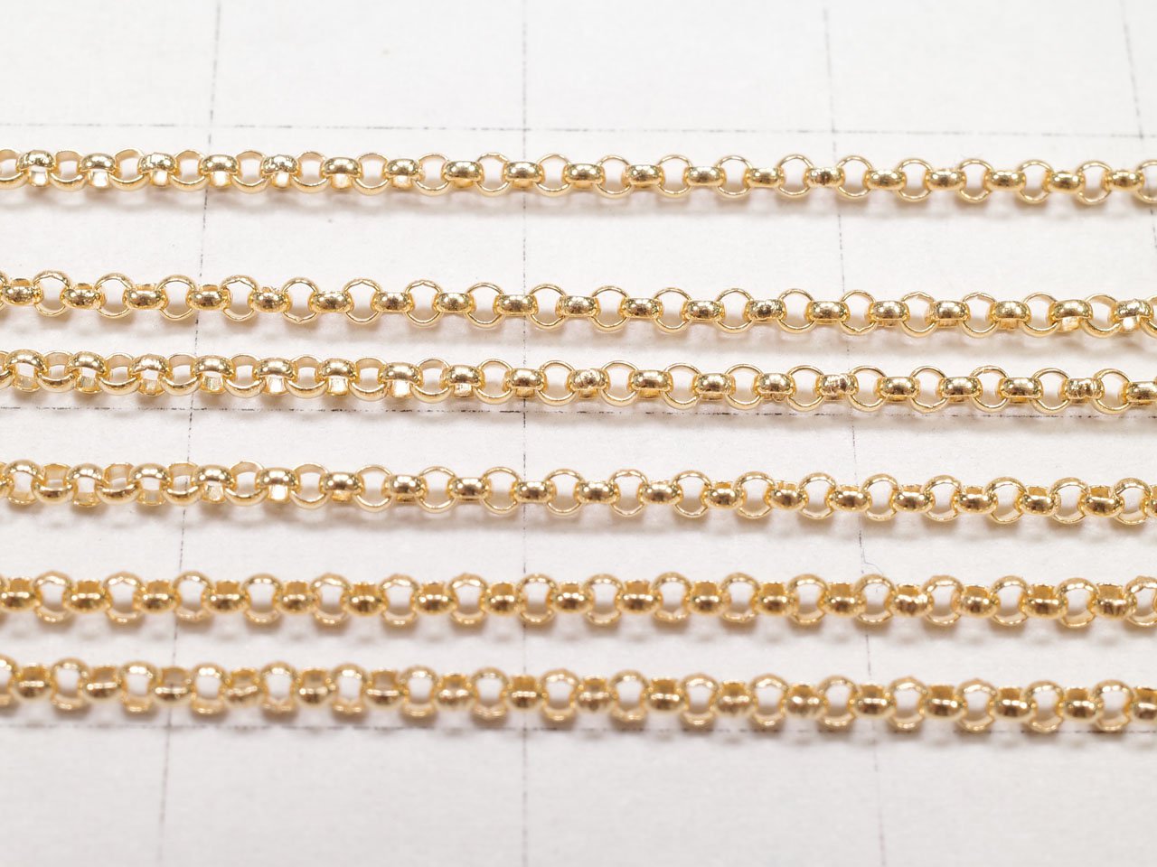 14KGF Rolo Kette 1.4mm [40cm][45cm][50cm][60cm][75cm] Halskette 1 Stück