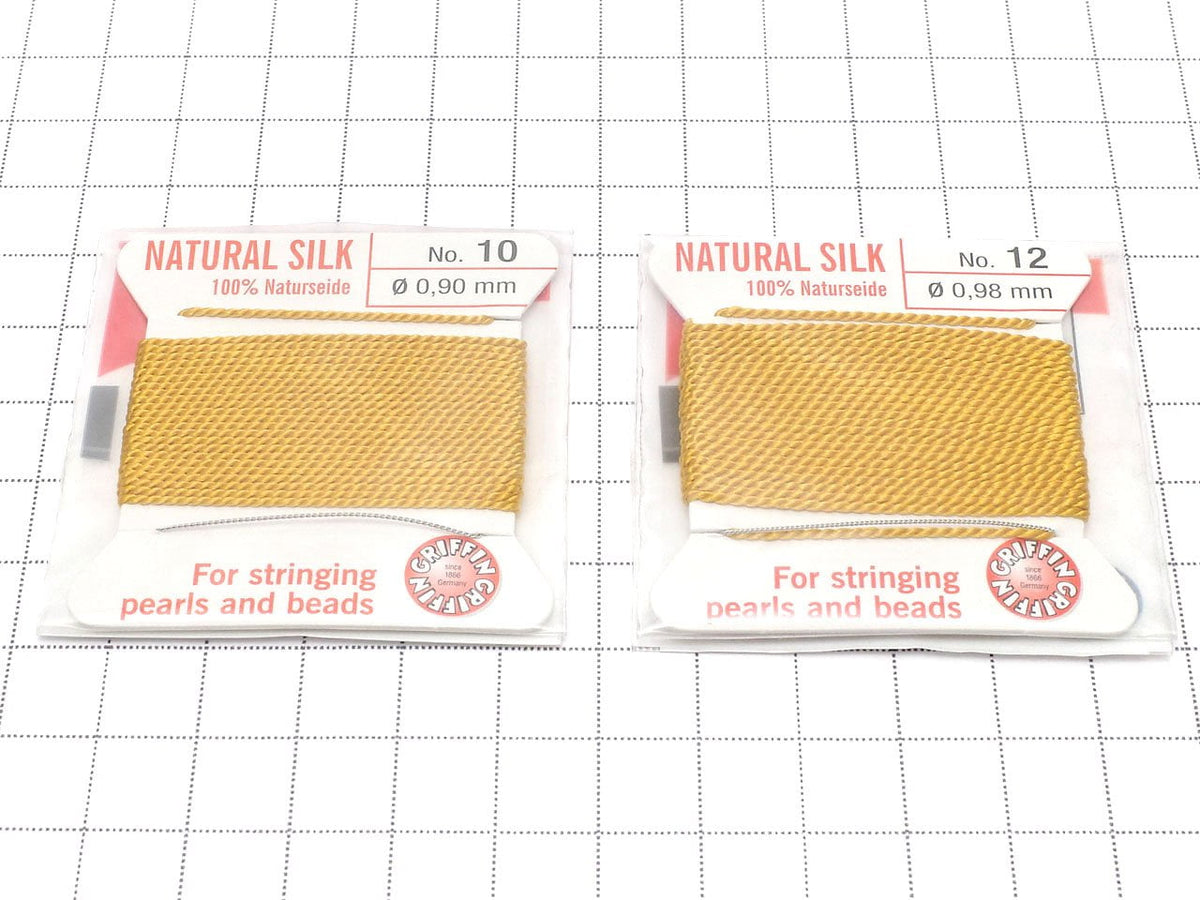 Fil Griffin (Fil de soie à perles) [0,75 mm-1,05 mm] Ambre 1 pièce