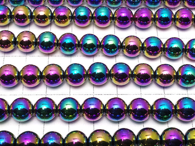 [Video] Hematite Round 10mm Metallic Coating 1strand beads (aprx.15inch/38cm)