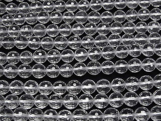 [Video] High Quality! Crystal AAA + 128 Faceted Round 8 mm "Special cut" 1/4 or 1strand beads (aprx.15 inch / 36 cm)