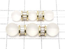 Metal parts Rondelle 6x6x4.5mm Gold (with CZ) 2pcs